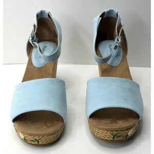 Style & Co Women's Seleeney Wedge Sandals Dream Blue Size 8M NWT/BOX